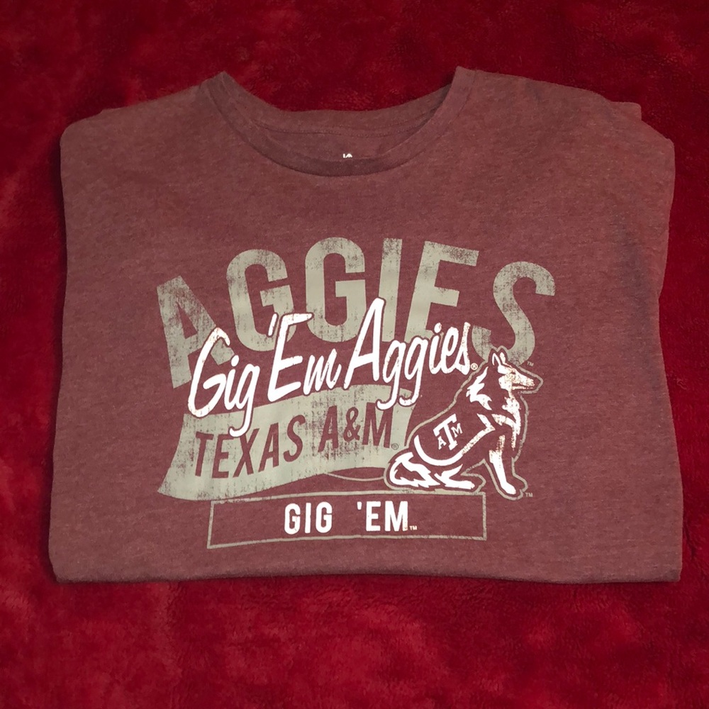 XL Texas A&M Gig ‘Em Aggies Maroon T shirt